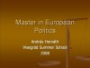 Master in European Politics